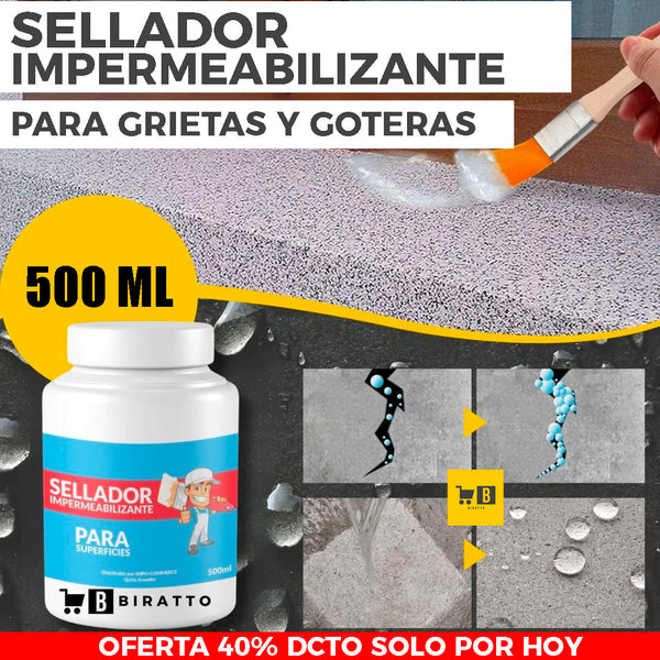 IMPERMEABILIZANTE SELLADOR DE GOTERAS Y GRIETAS TRANSPARENTE